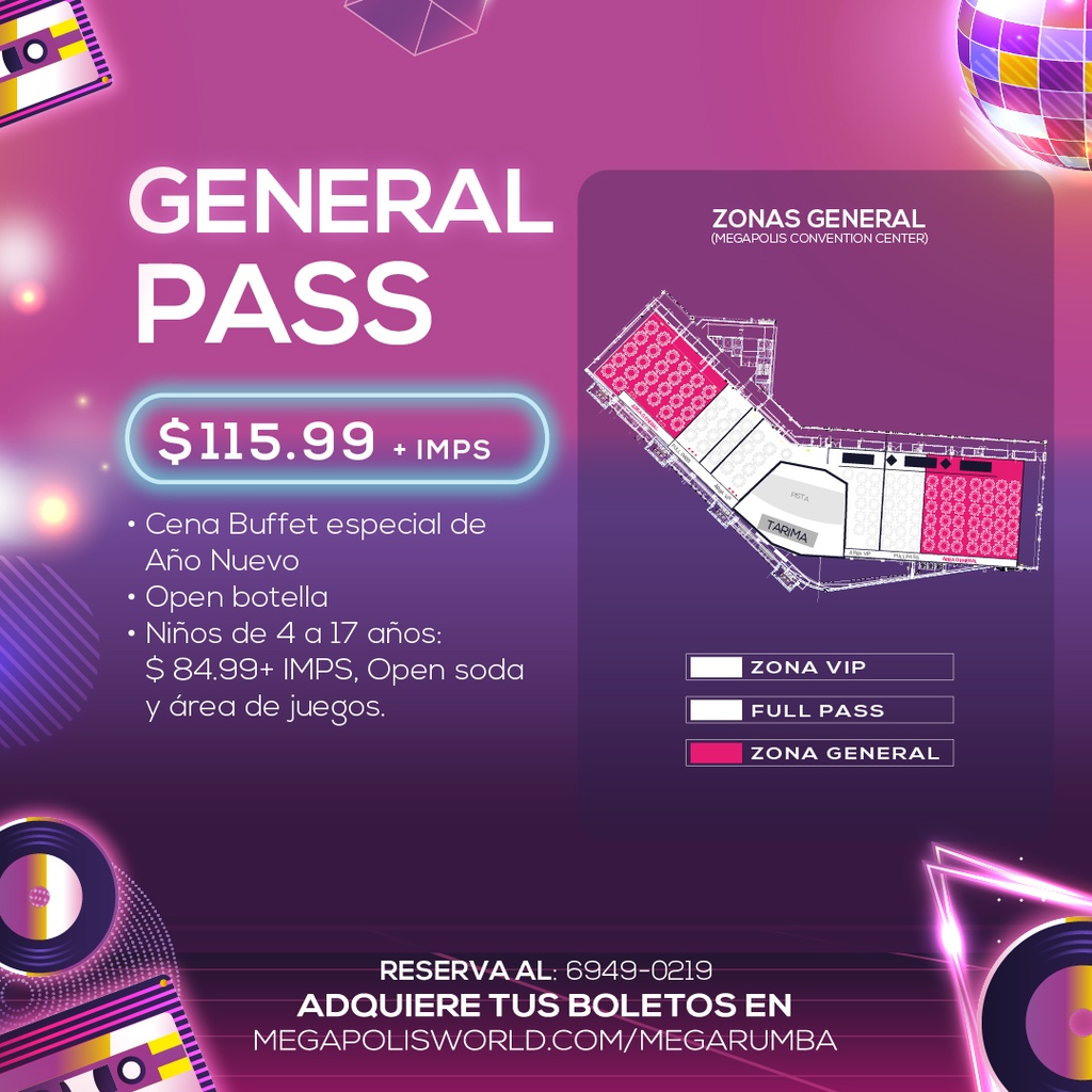General Pass Niños- Retro New Year Party